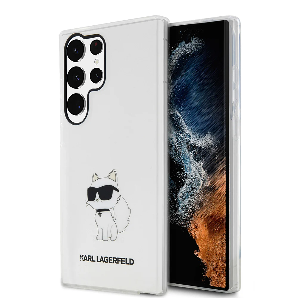 Case for Samsung Galaxy S23 Ultra S918, Karl Lagerfeld, Ikonik Choupette, Transparent