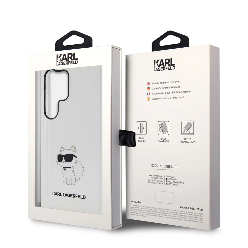 Case for Samsung Galaxy S23 Ultra S918, Karl Lagerfeld, Ikonik Choupette, Transparent - Image 8