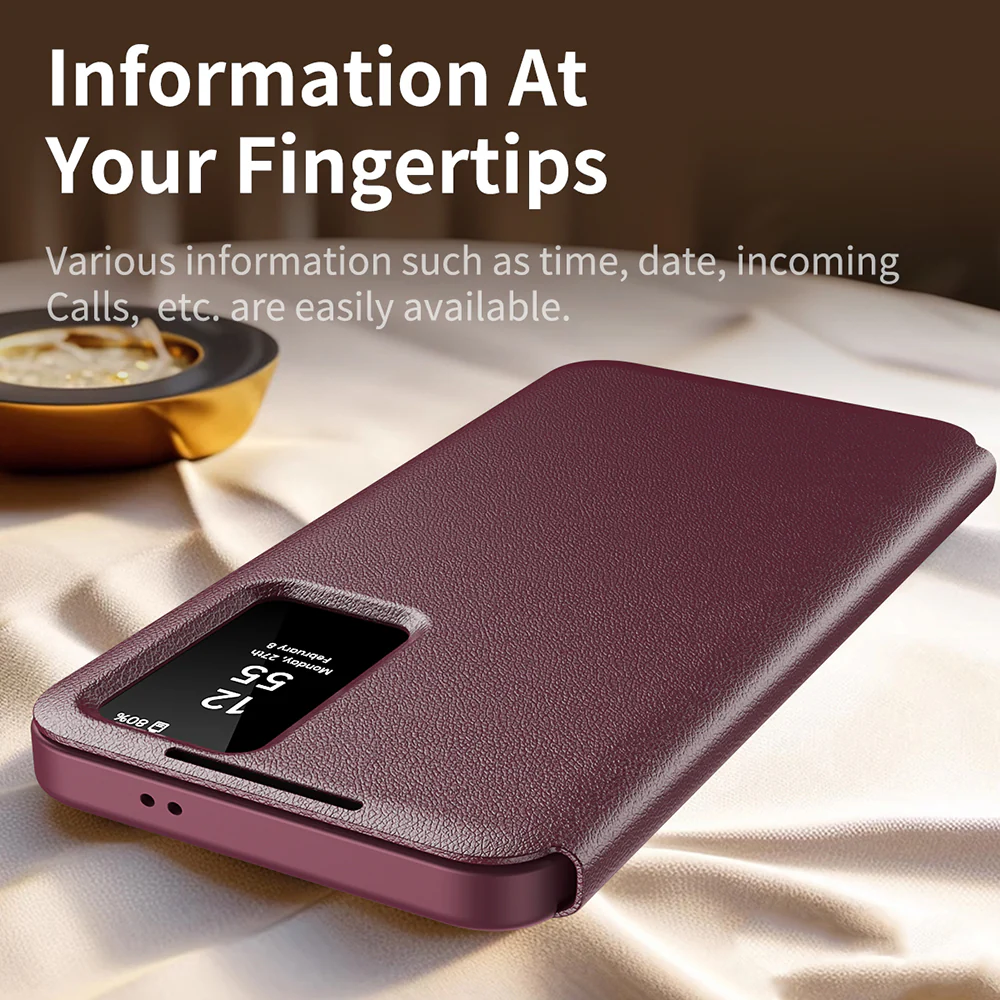 Case for Samsung Galaxy S23 Ultra S918, Techsuit, SmartView, Red - Image 3