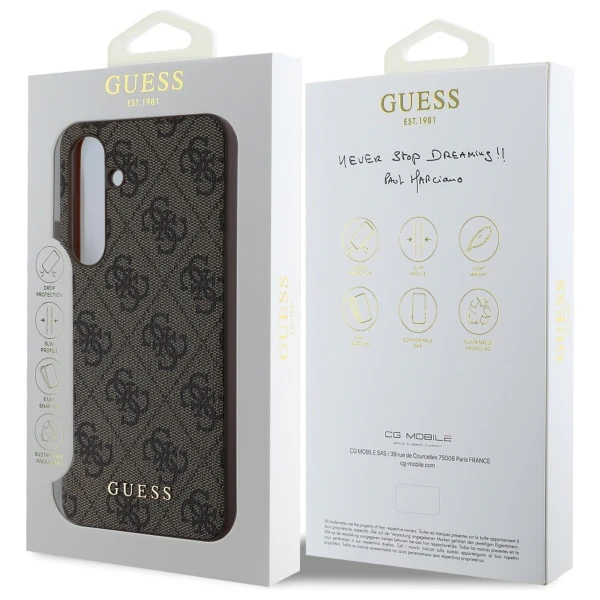 Case for Samsung Galaxy S24 FE S721, Guess, 4G Classic, Brown - Image 7
