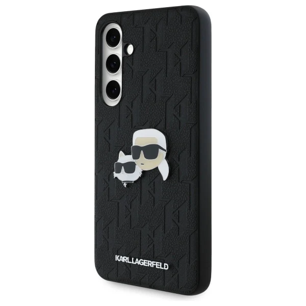 Case for Samsung Galaxy S24 FE S721, Karl Lagerfeld, Monogram Karl & Choupette's Heads, Black - Image 6