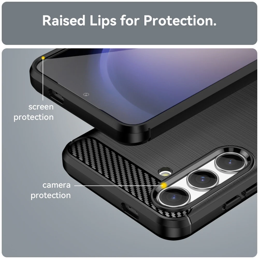 Case for Samsung Galaxy S24 FE S721, Techsuit, Carbon, Black - Image 2