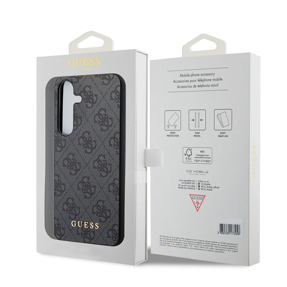 Case for Samsung Galaxy S24+ S926, Guess, 4G Metal Gold Logo, Black - Image 7