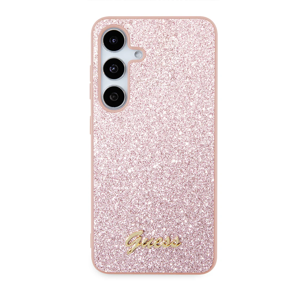 Case for Samsung Galaxy S24+ S926, Guess, Glitter Script, Pink - Image 2