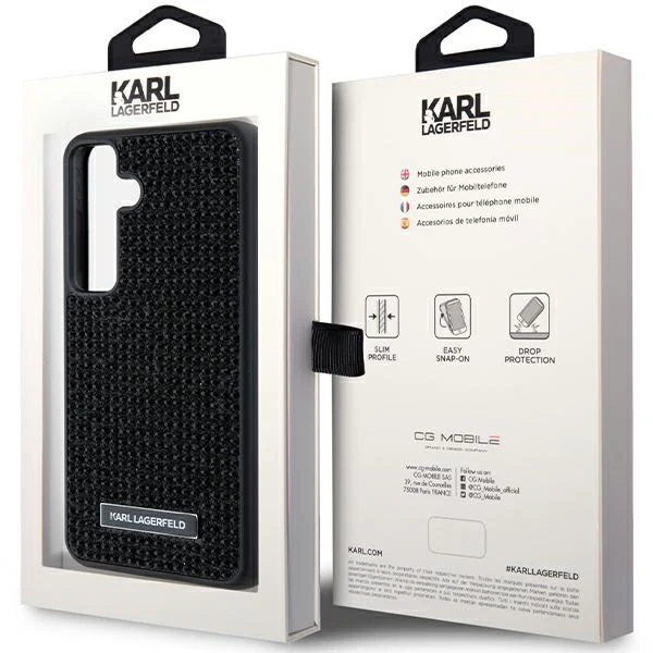 Case for Samsung Galaxy S24+ S926, Karl Lagerfeld, Rhinestone Metal Plate, Black - Image 8