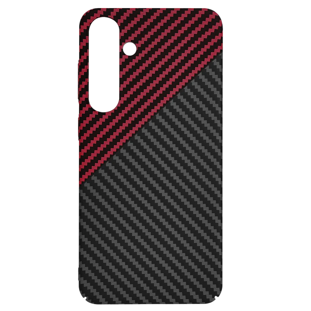 Case for Samsung Galaxy S24+ S926, Techsuit, Carbonite FiberShell, Black Red - Image 4
