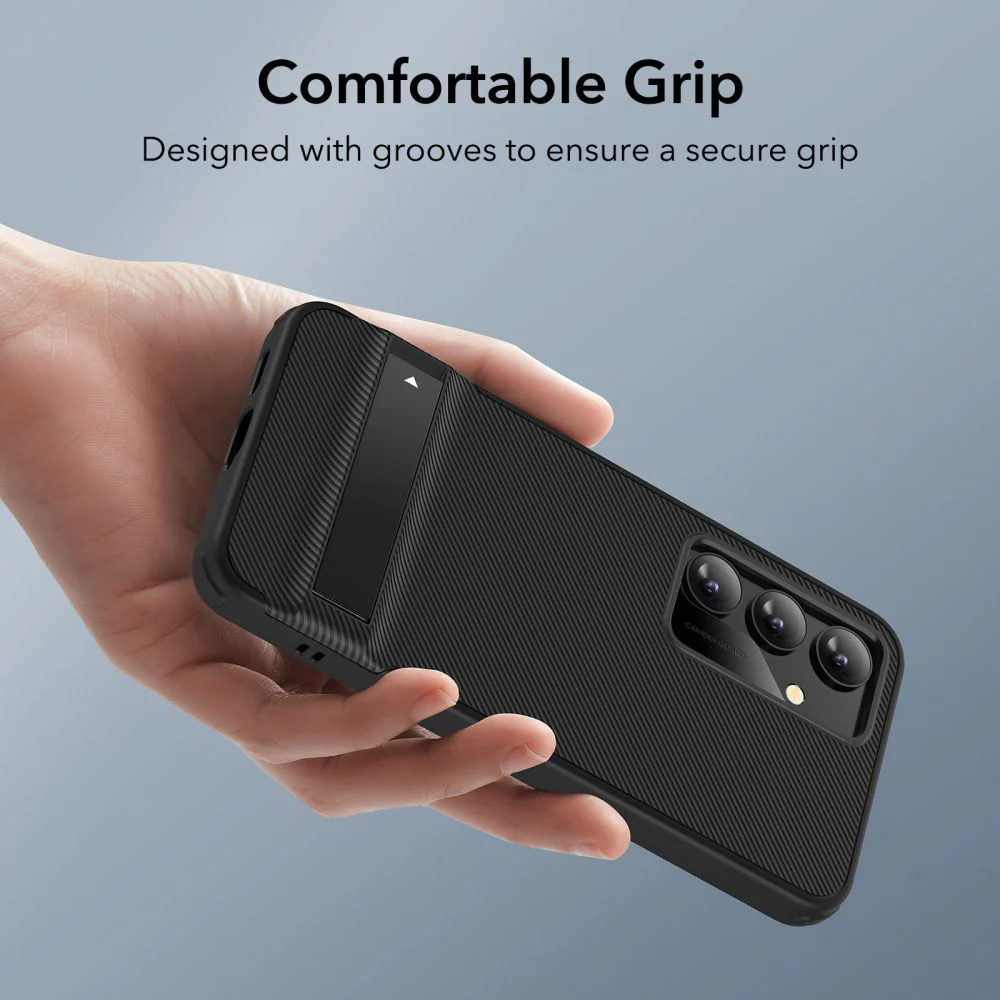 Case for Samsung Galaxy S24 S921, ESR, Air Shield Boost Kickstand, Black - Image 3