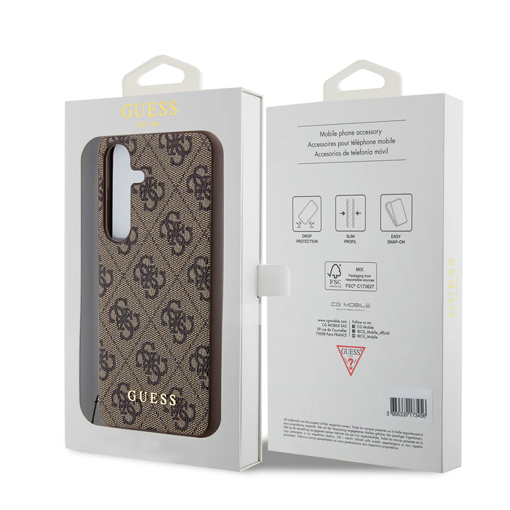 Case for Samsung Galaxy S24 S921, Guess, 4G Charm, Brown - Image 7