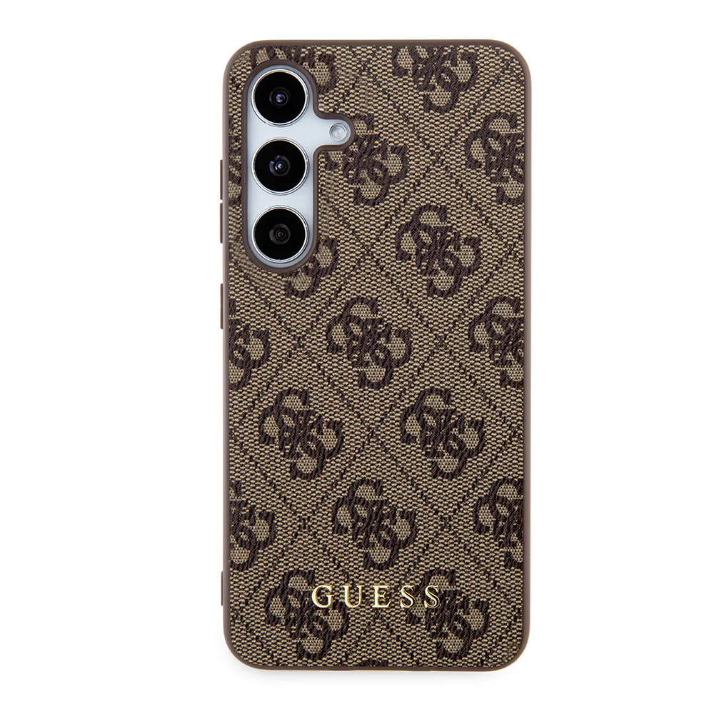 Case for Samsung Galaxy S24 S921, Guess, 4G Metal Gold Logo, Brown - Image 2