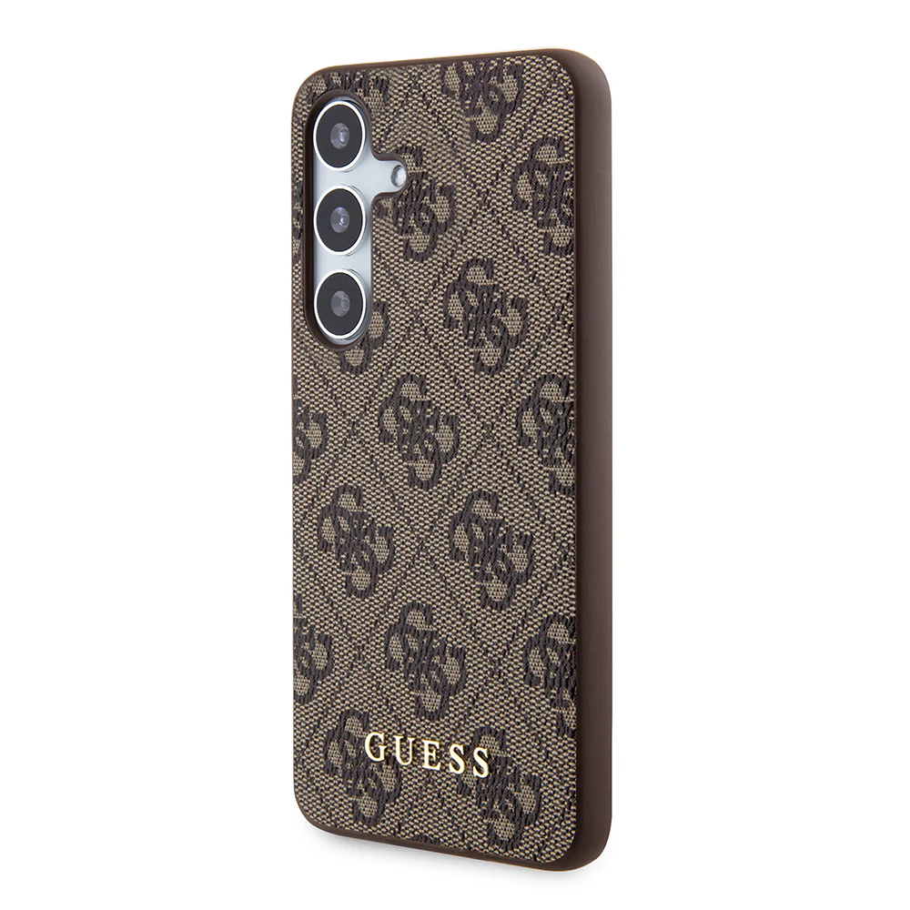 Case for Samsung Galaxy S24 S921, Guess, 4G Metal Gold Logo, Brown - Image 4