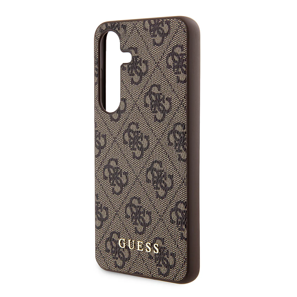 Case for Samsung Galaxy S24 S921, Guess, 4G Metal Gold Logo, Brown - Image 5