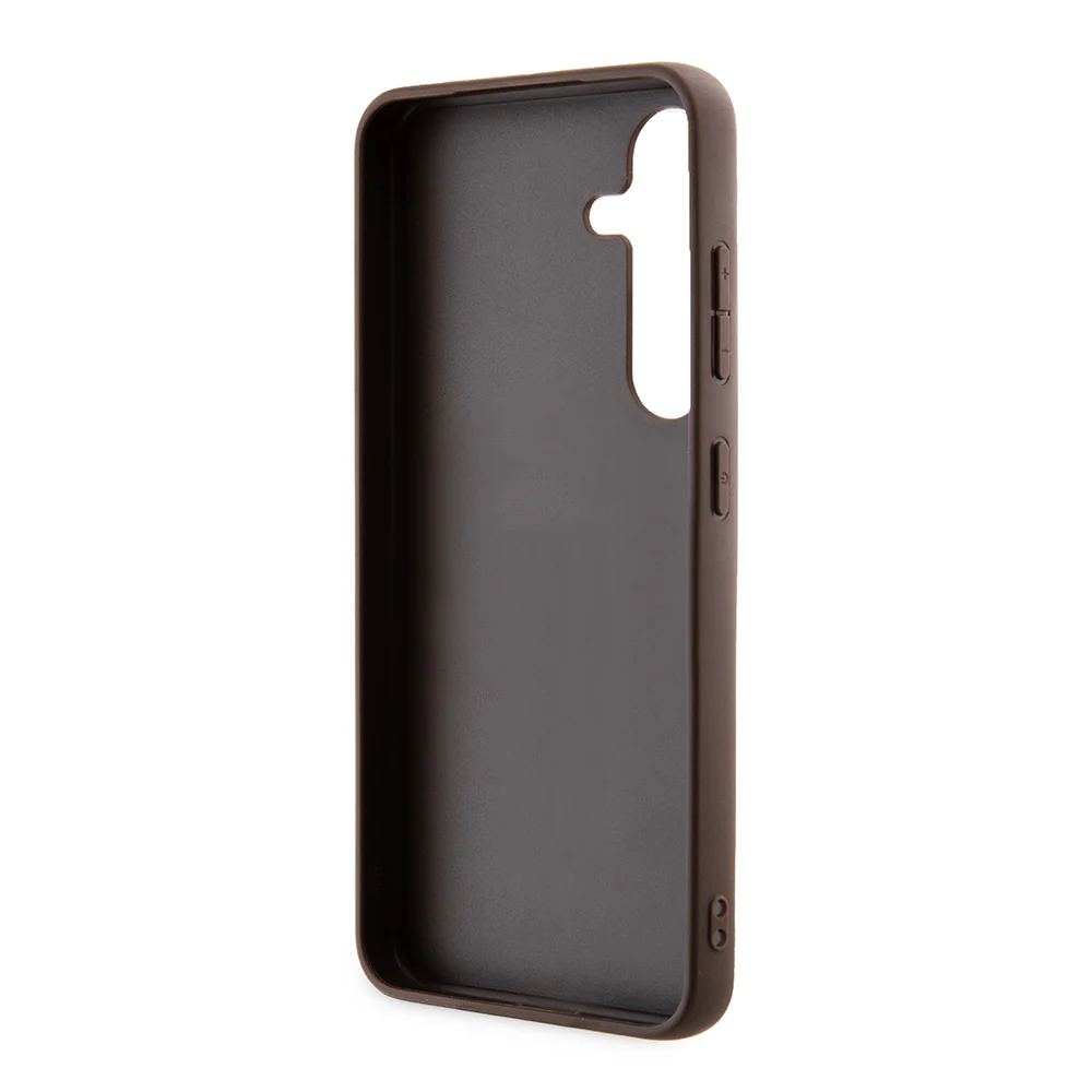 Case for Samsung Galaxy S24 S921, Guess, 4G Metal Gold Logo, Brown - Image 6