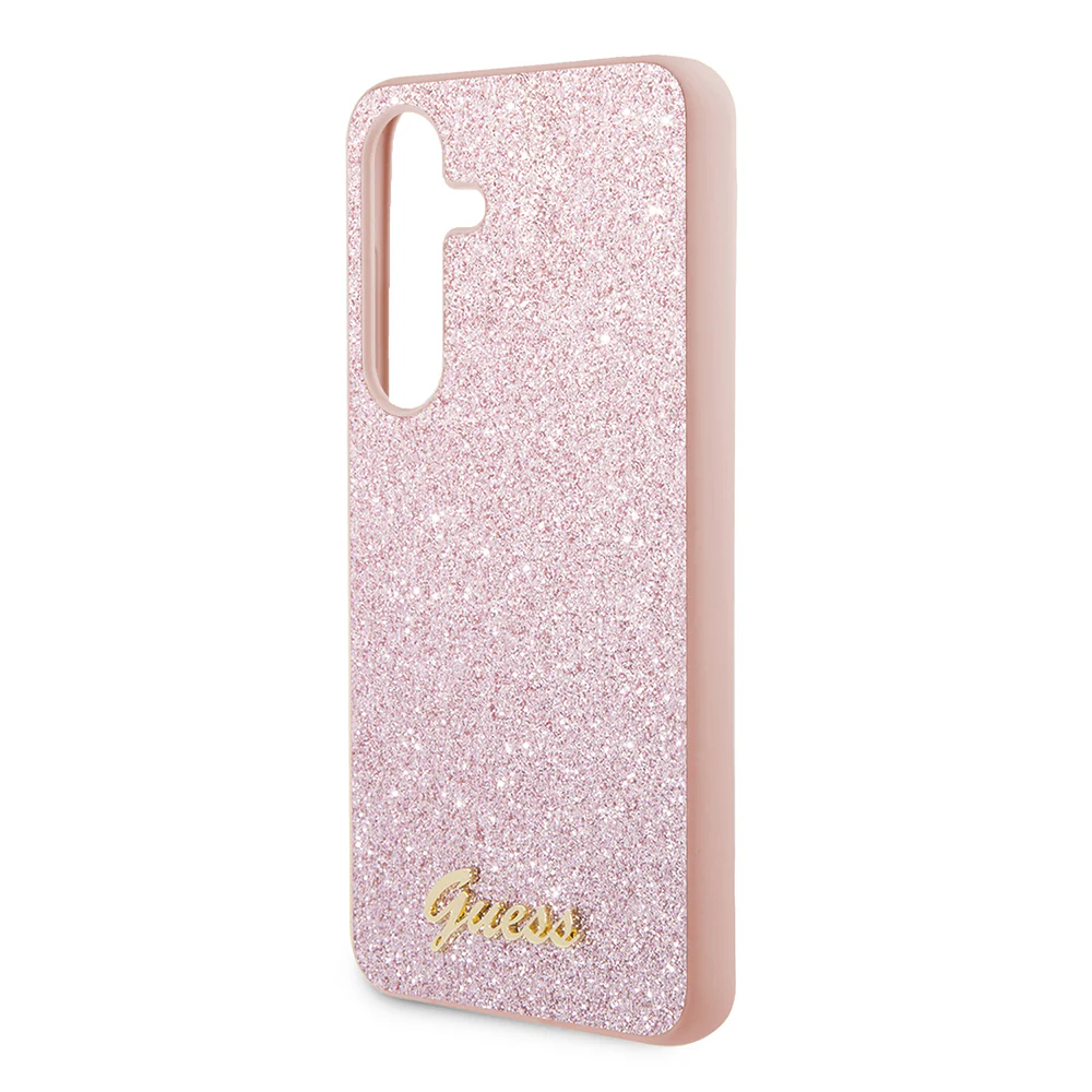 Case for Samsung Galaxy S24 S921, Guess, Glitter Script, Pink - Image 5
