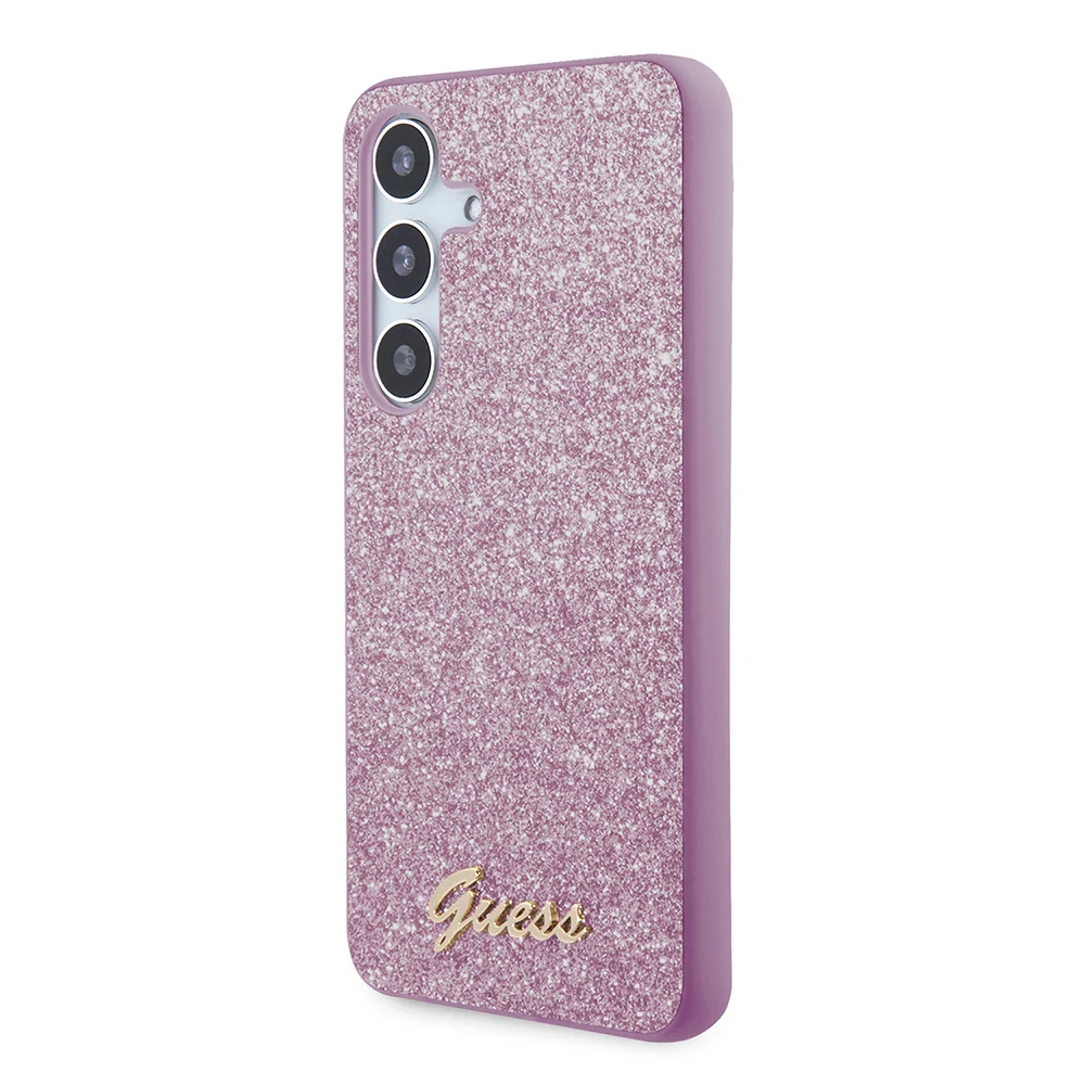 Case for Samsung Galaxy S24 S921, Guess, Glitter Script, Purple - Image 4