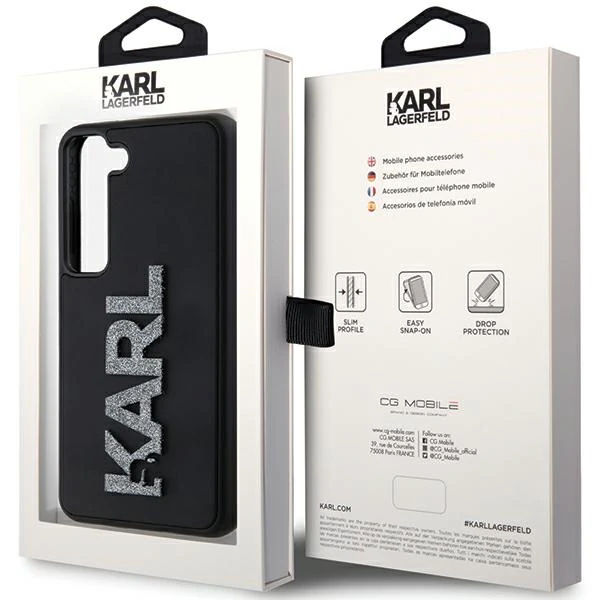 Case for Samsung Galaxy S24 S921, Karl Lagerfeld, 3D Rubber Glitter Logo, Black - Image 8