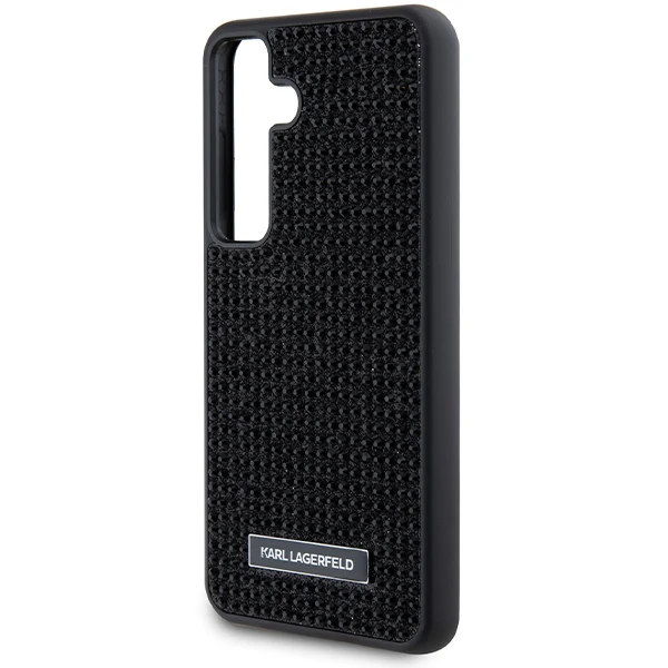 Case for Samsung Galaxy S24 S921, Karl Lagerfeld, Rhinestone Metal Plate, Black - Image 2