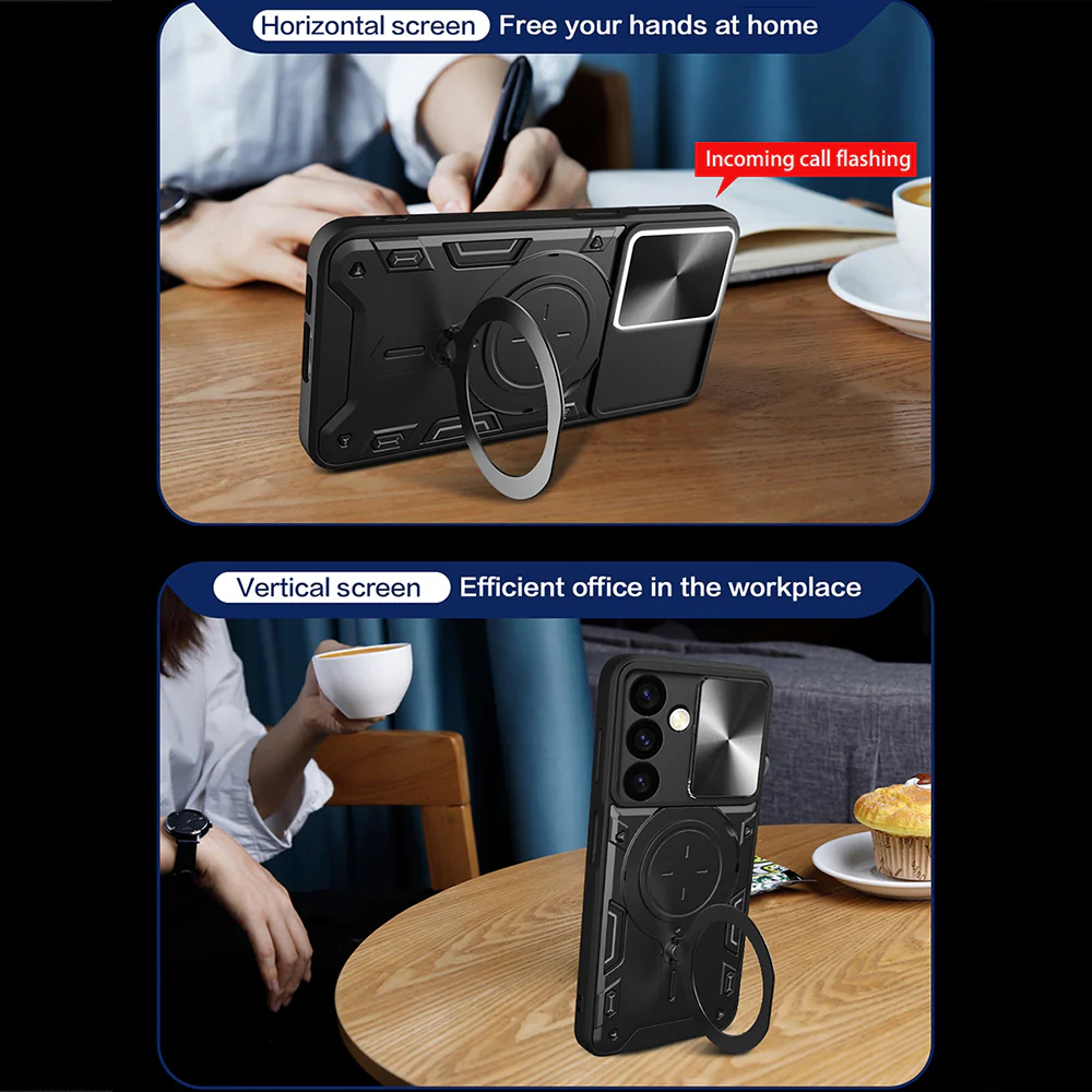 Case for Samsung Galaxy S24 S921, Techsuit, CamGuard Pro, Black - Image 3