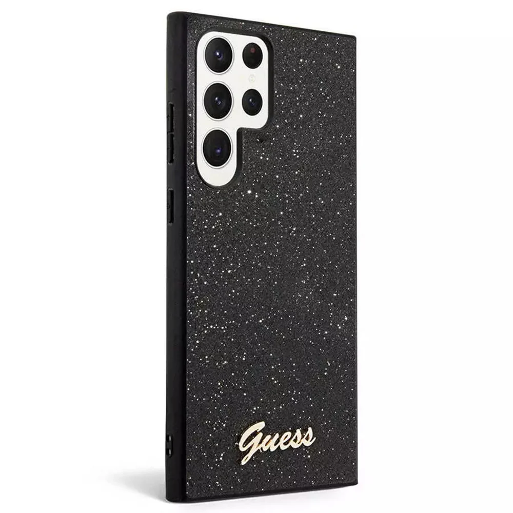Case for Samsung Galaxy S24 Ultra S928, Guess, Glitter Script, Black - Image 2