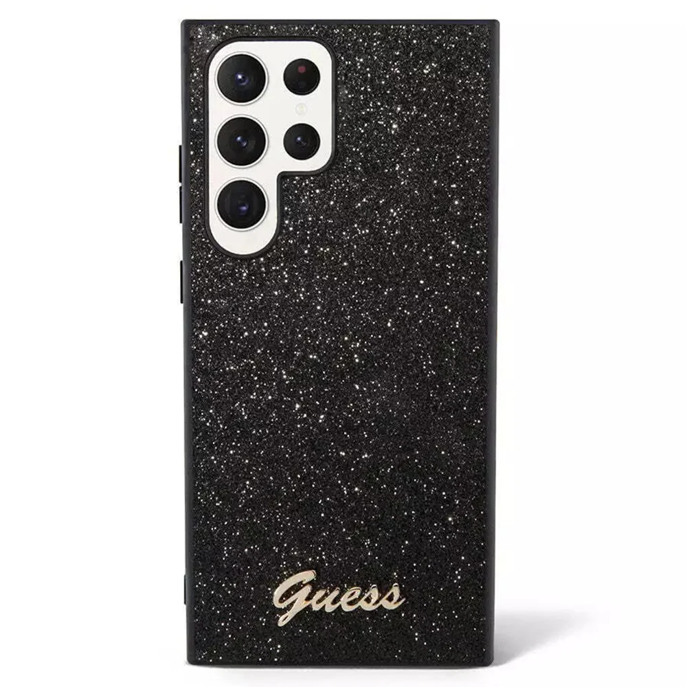 Case for Samsung Galaxy S24 Ultra S928, Guess, Glitter Script, Black - Image 3