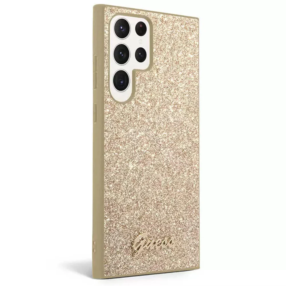 Case for Samsung Galaxy S24 Ultra S928, Guess, Glitter Script, Gold - Image 3