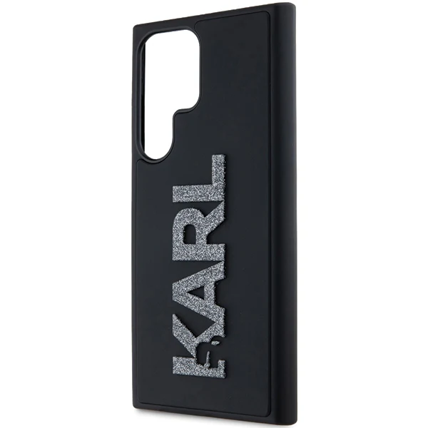 Case for Samsung Galaxy S24 Ultra S928, Karl Lagerfeld, 3D Rubber Glitter Logo, Black - Image 2