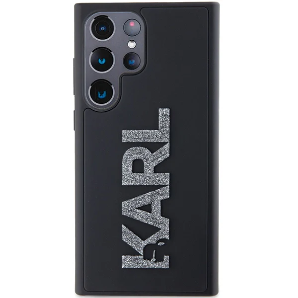 Case for Samsung Galaxy S24 Ultra S928, Karl Lagerfeld, 3D Rubber Glitter Logo, Black - Image 3