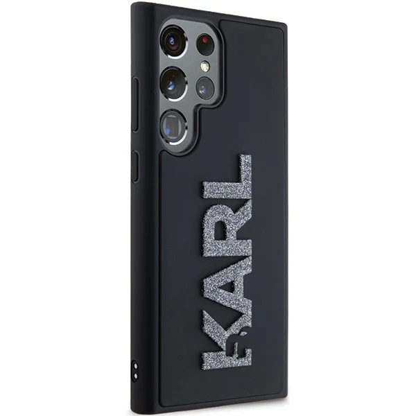 Case for Samsung Galaxy S24 Ultra S928, Karl Lagerfeld, 3D Rubber Glitter Logo, Black - Image 5