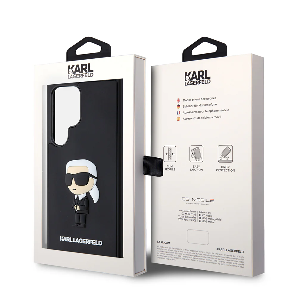 Case for Samsung Galaxy S24 Ultra S928, Karl Lagerfeld, 3D Rubber Ikonik Karl, Black - Image 7
