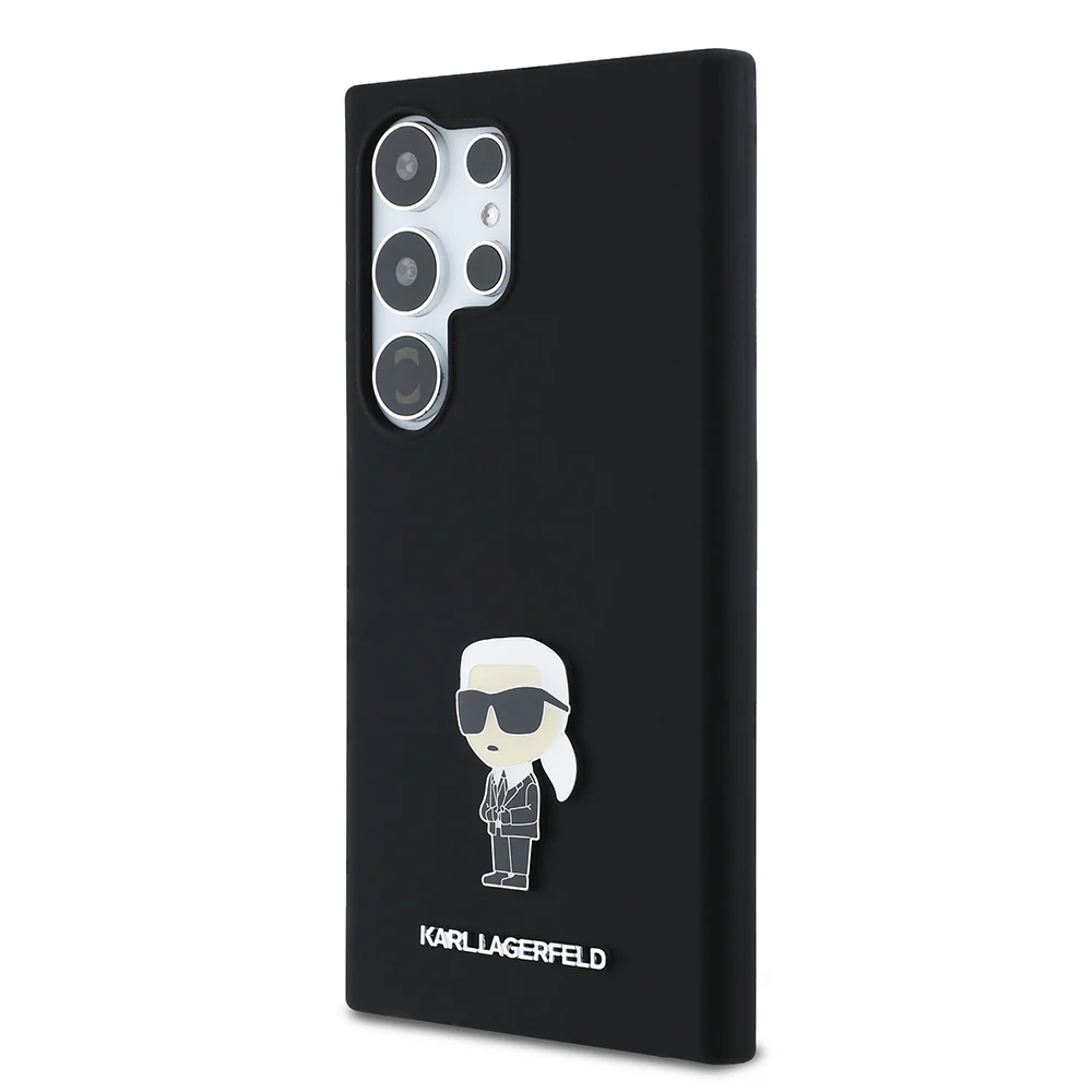 Case for Samsung Galaxy S24 Ultra S928, Karl Lagerfeld, Ikonik Karl Silicone, Black - Image 3