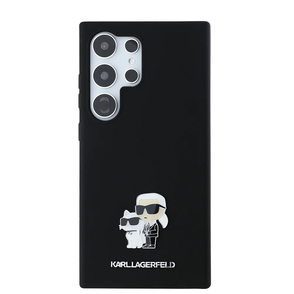 Case for Samsung Galaxy S24 Ultra S928, Karl Lagerfeld, Silicone Karl & Choupette, Black - Image 2