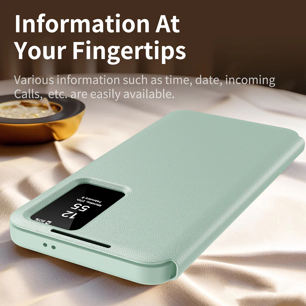 Case for Samsung Galaxy S24 Ultra S928, Techsuit, SmartView, Green - Image 4
