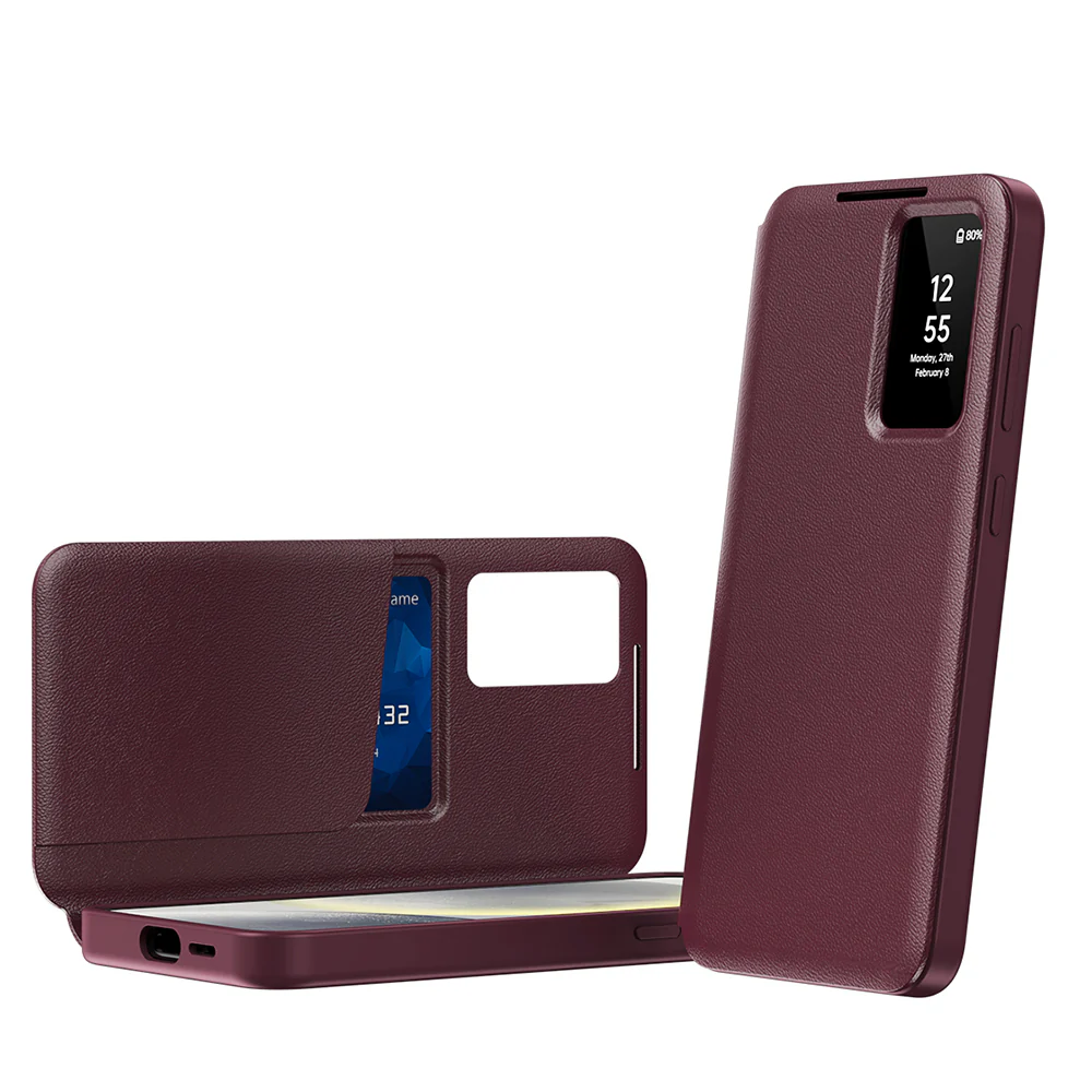 Case for Samsung Galaxy S25 Edge S937, Techsuit, SmartView, Red - Image 2