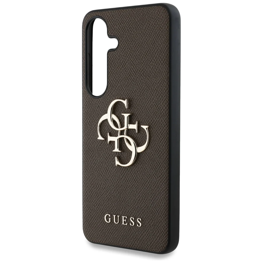 Case for Samsung Galaxy S25+ S936, Guess, 4G Grained Big and Classic Logo, Brown - Image 2