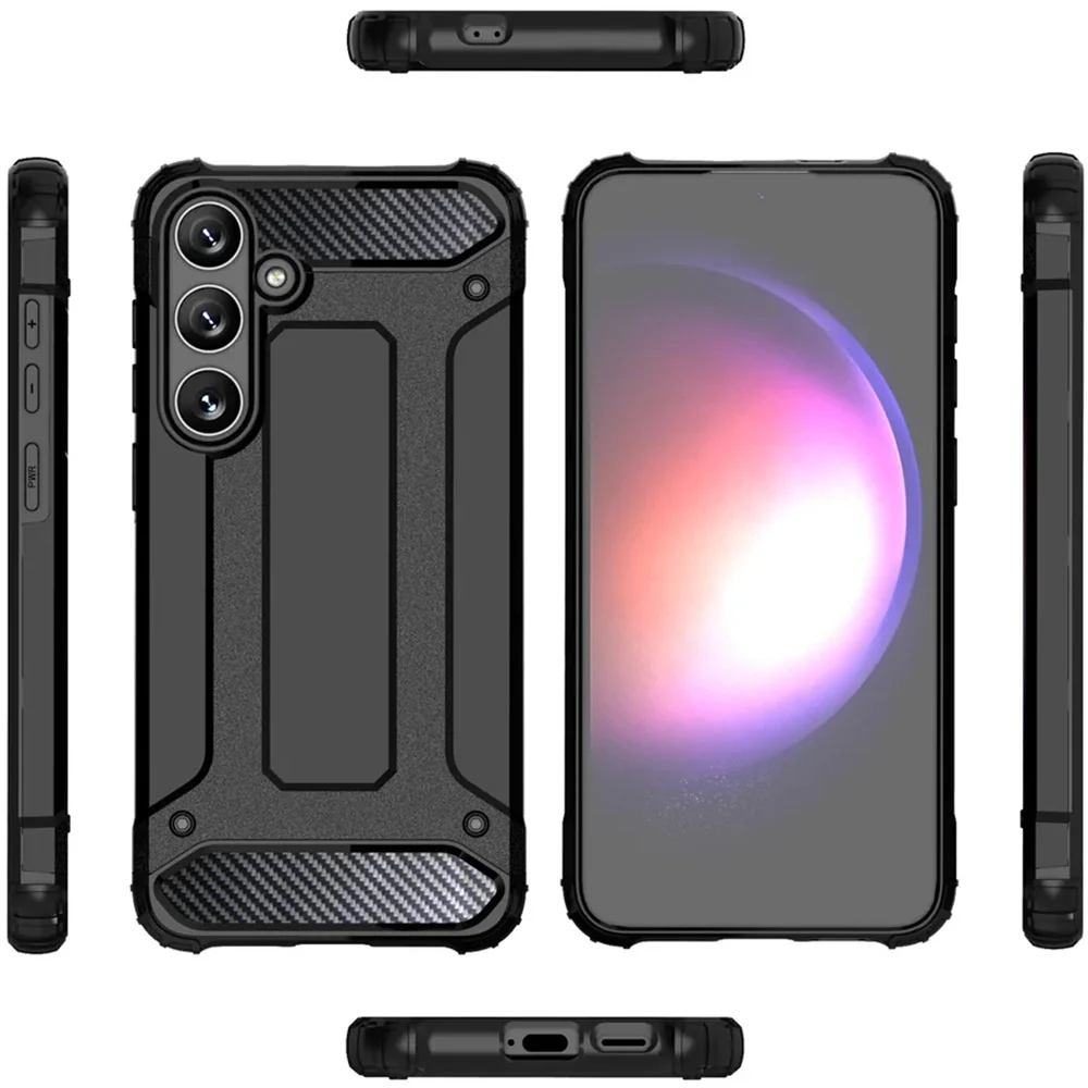 Case for Samsung Galaxy S25+ S936, Techsuit, Hybrid Armor, Black - Image 4