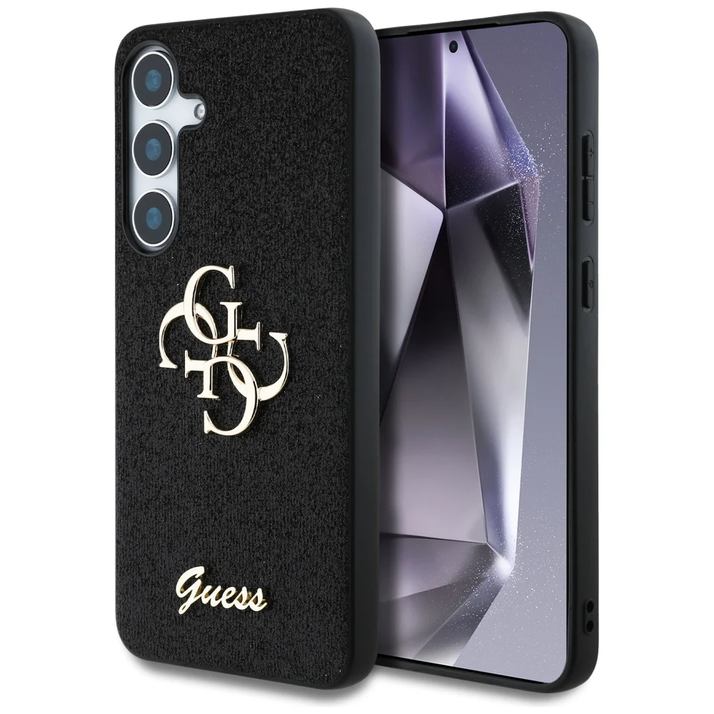Case for Samsung Galaxy S25 S931, Guess, Glitter Big 4G Script, Black