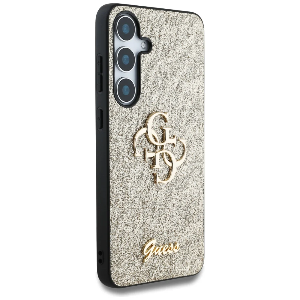 Case for Samsung Galaxy S25 S931, Guess, Glitter Big 4G Script, Gold - Image 3