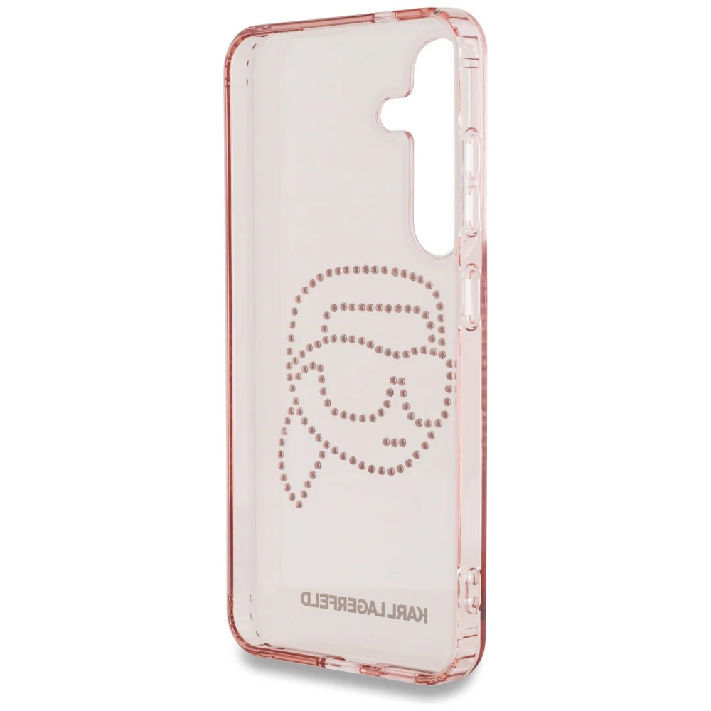 Case for Samsung Galaxy S25 S931, Karl Lagerfeld, IML Rhinestones Karl's Head, Pink - Image 2