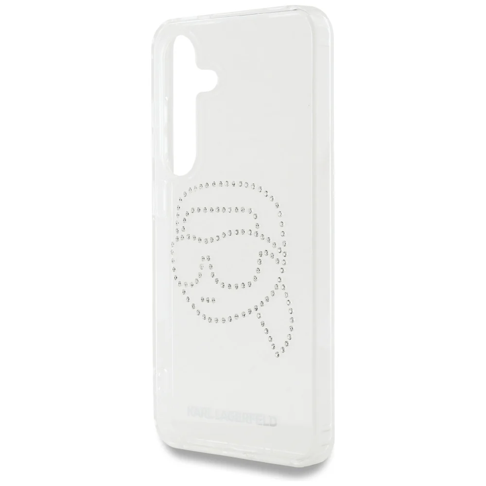 Case for Samsung Galaxy S25 S931, Karl Lagerfeld, IML Rhinestones Karl's Head, Transparent - Image 2