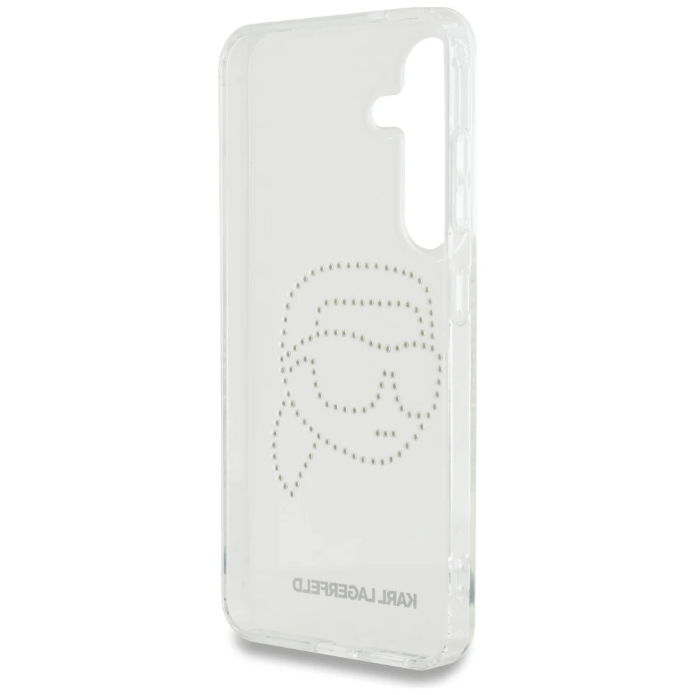 Case for Samsung Galaxy S25 S931, Karl Lagerfeld, IML Rhinestones Karl's Head, Transparent - Image 5