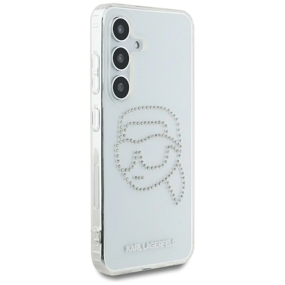 Case for Samsung Galaxy S25 S931, Karl Lagerfeld, IML Rhinestones Karl's Head, Transparent - Image 6