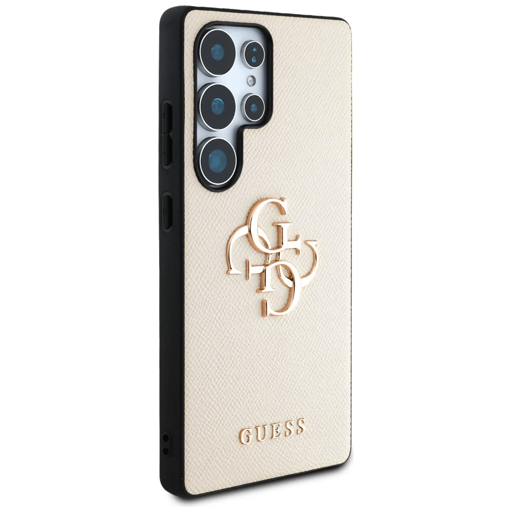 Case for Samsung Galaxy S25 Ultra S938, Guess, 4G Grained Big and Classic Logo, Beige - Image 3