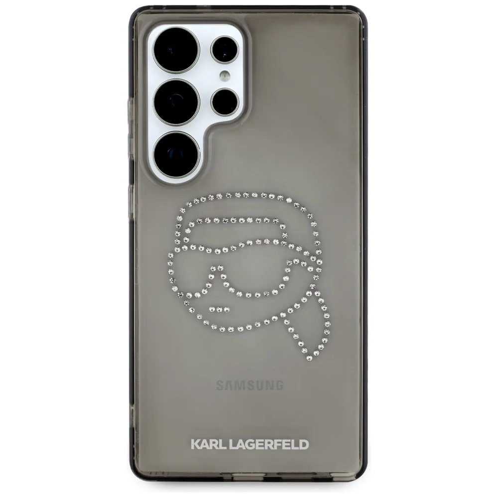 Case for Samsung Galaxy S25 Ultra S938, Karl Lagerfeld, IML Rhinestones Karl's Head, Black - Image 2