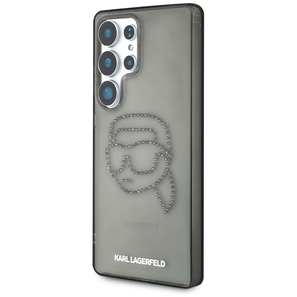 Case for Samsung Galaxy S25 Ultra S938, Karl Lagerfeld, IML Rhinestones Karl's Head, Black - Image 3