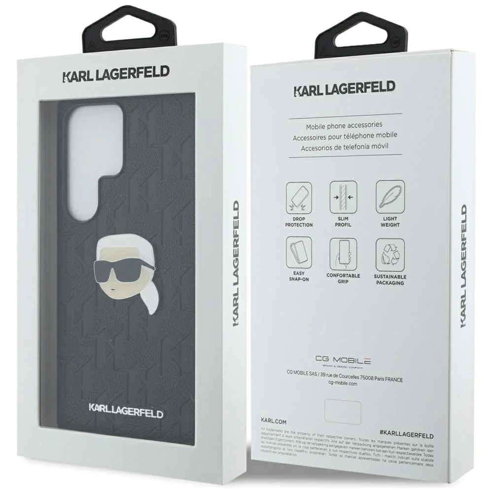 Case for Samsung Galaxy S25 Ultra S938, Karl Lagerfeld, Monogram Karl's Head, Black - Image 7