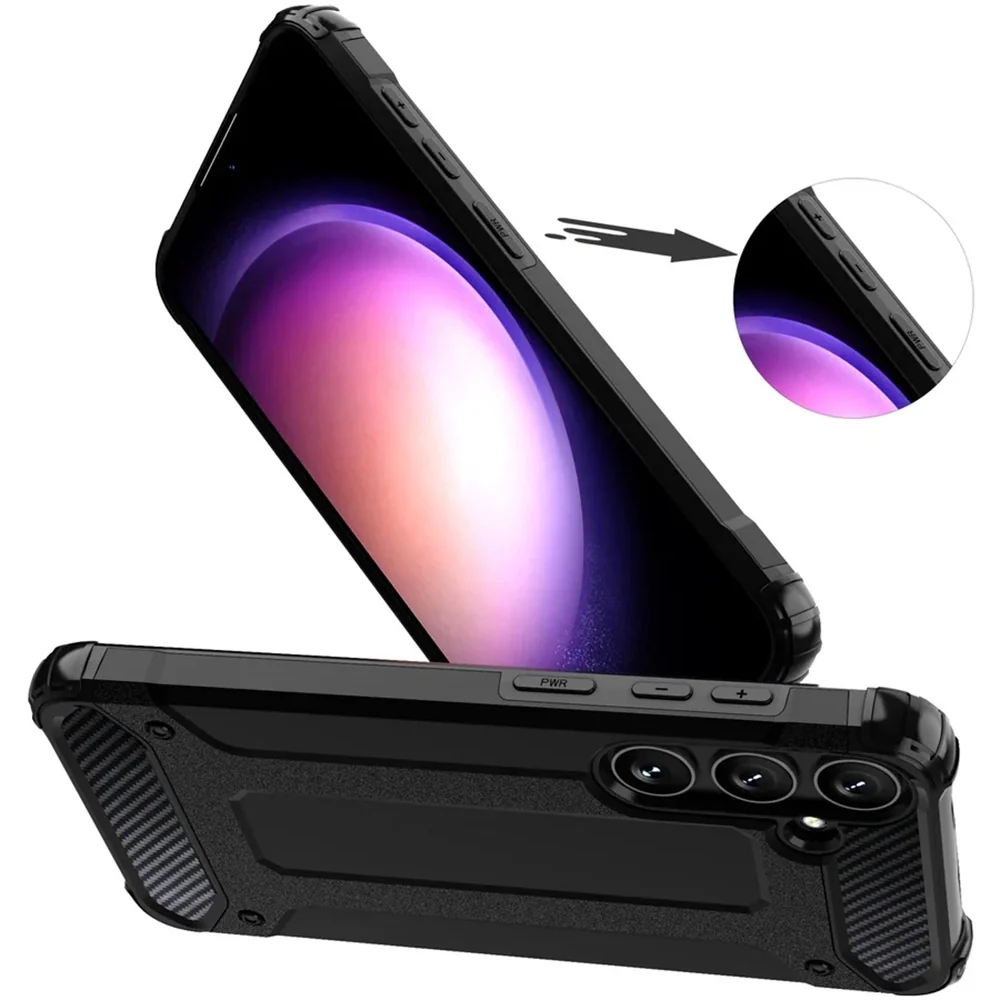 Case for Samsung Galaxy S25 Ultra S938, Techsuit, Hybrid Armor, Black - Image 5