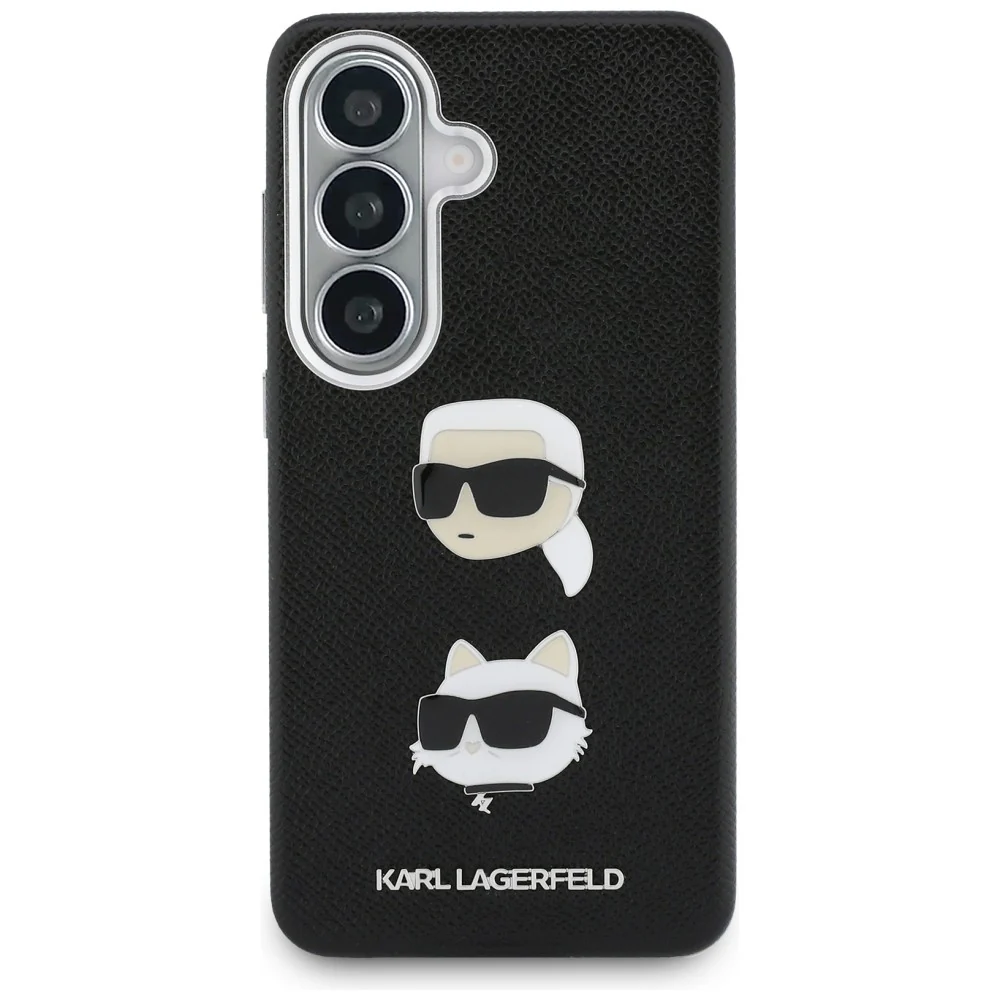 Case for Samsung Galaxy S26 Plus S947, Karl Lagerfeld, Saffiano Karl & Choupette's Head Pin, Black - Image 3