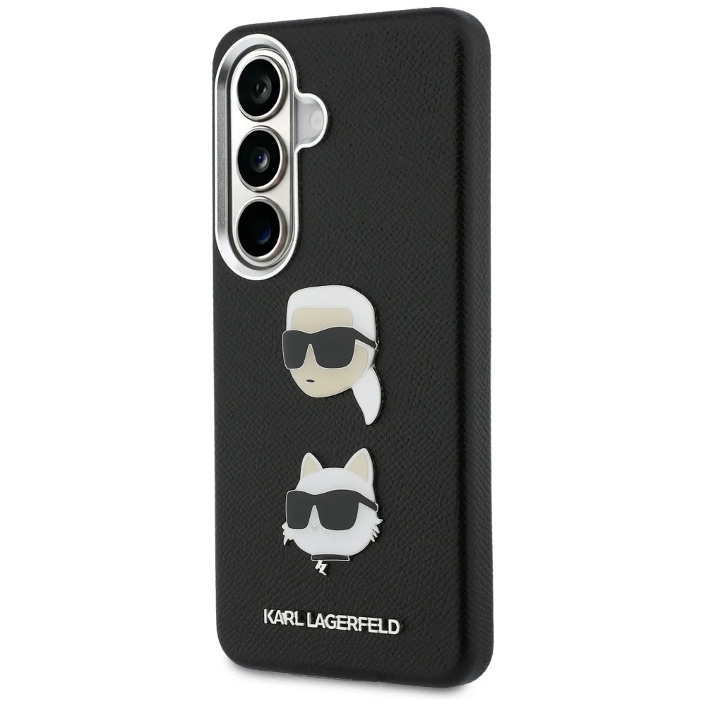 Case for Samsung Galaxy S26 Plus S947, Karl Lagerfeld, Saffiano Karl & Choupette's Head Pin, Black - Image 4
