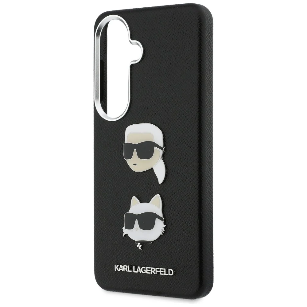 Case for Samsung Galaxy S26 Plus S947, Karl Lagerfeld, Saffiano Karl & Choupette's Head Pin, Black - Image 5