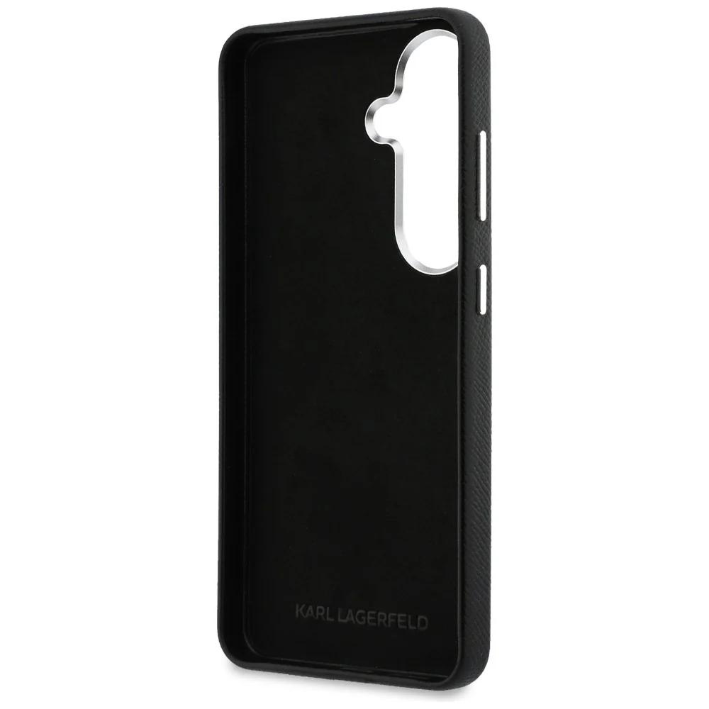Case for Samsung Galaxy S26 Plus S947, Karl Lagerfeld, Saffiano Karl & Choupette's Head Pin, Black - Image 6