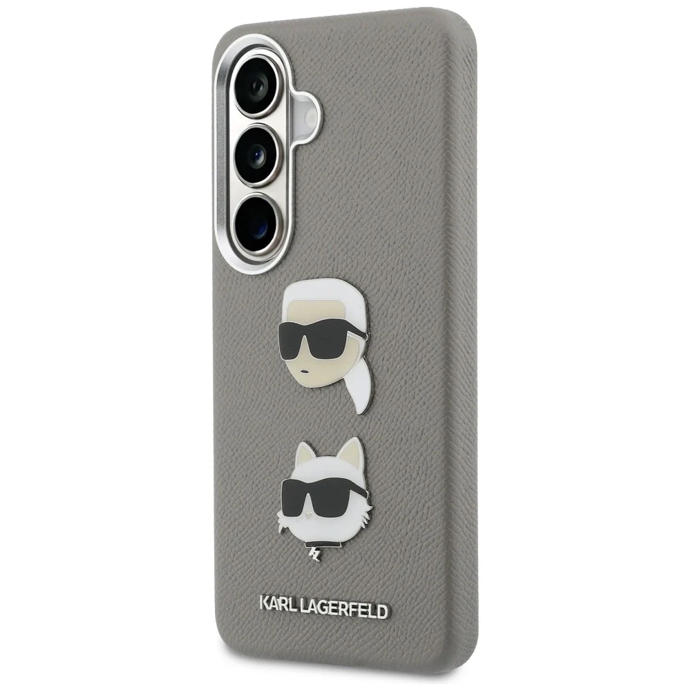 Case for Samsung Galaxy S26 S942, Karl Lagerfeld, Saffiano Karl & Choupette's Head Pin, Grey - Image 4